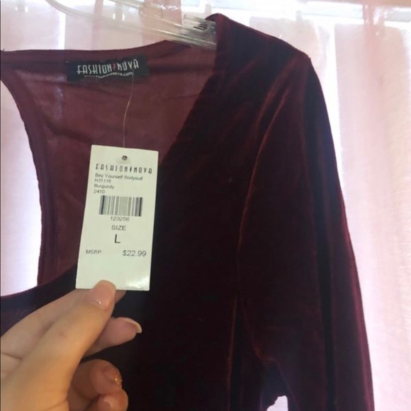 FASHION NOVA Bey Yourself Bodysuit Burgundy - Picture 4 of 5